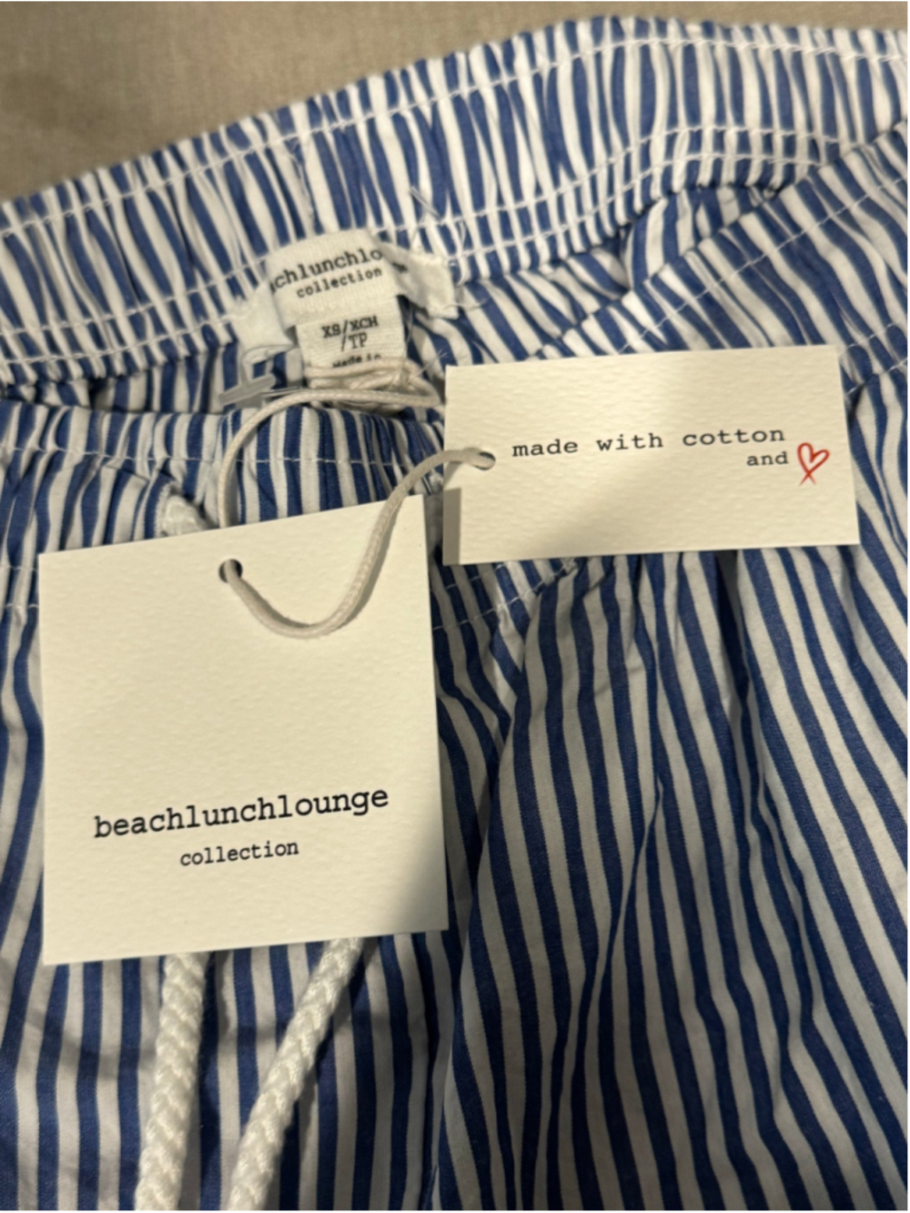Women's beachlunchlounge Striped lounge pants Blue White Size XS - Picture 5 of 12